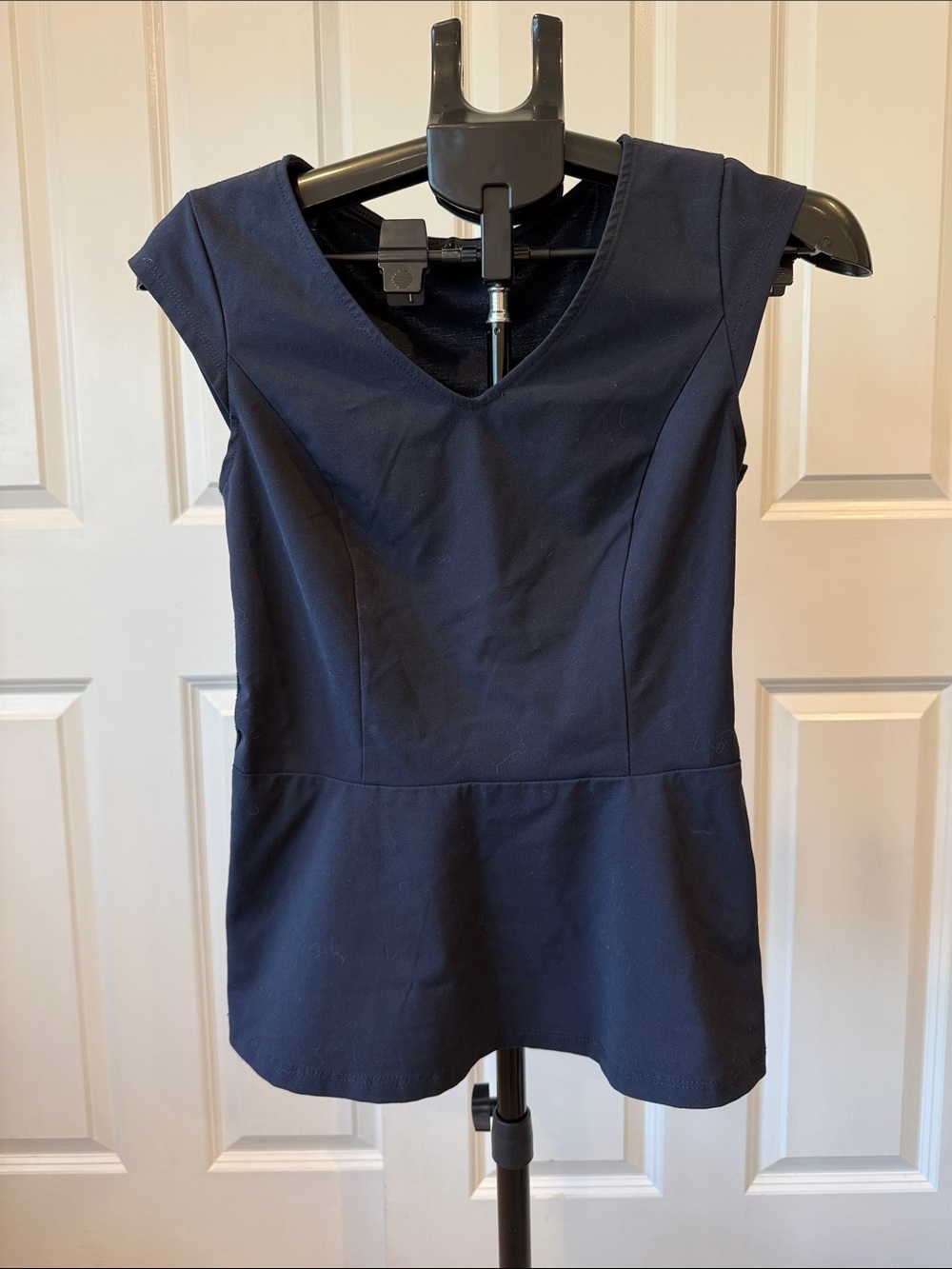 The Limited Navy V-Neck Peplum Tunic
